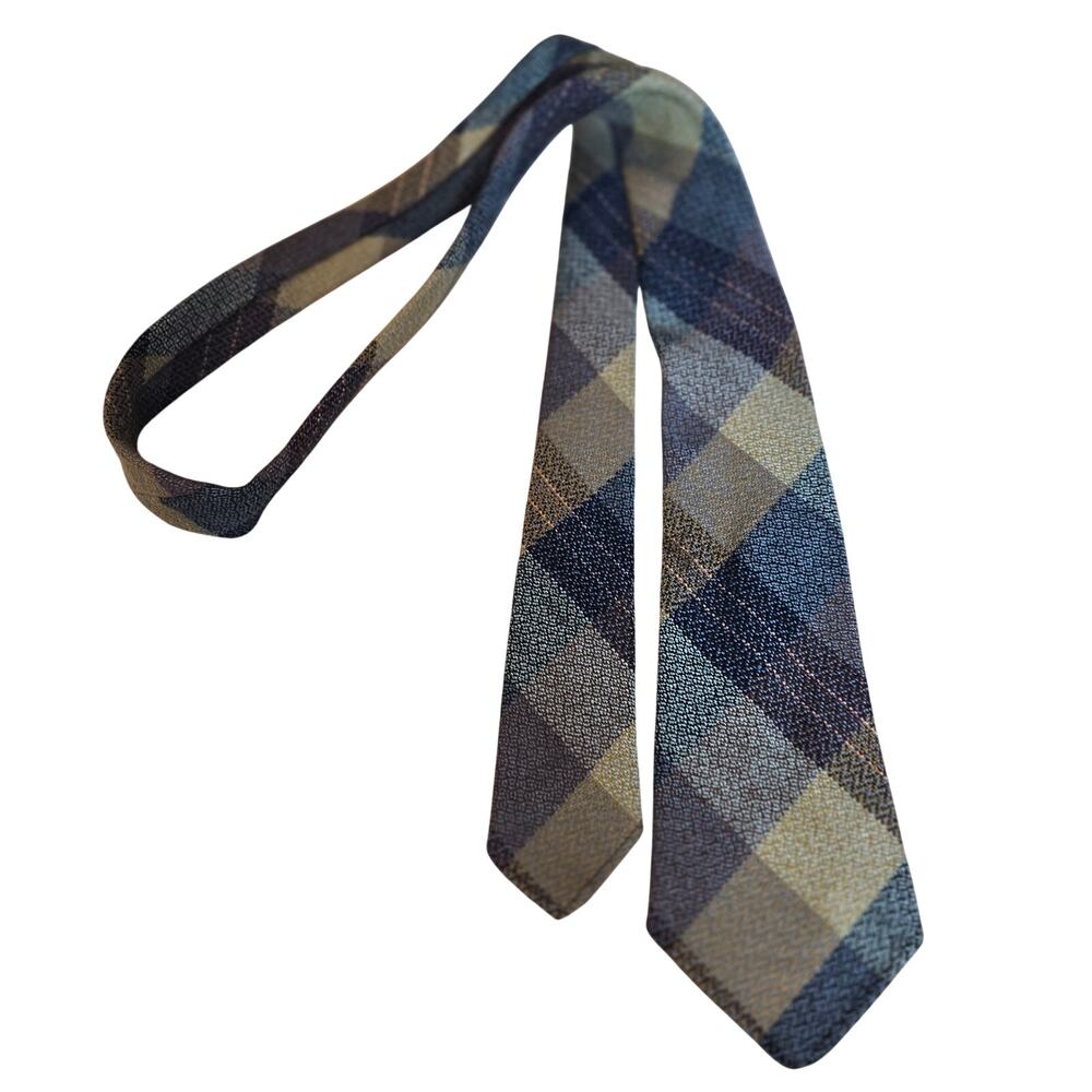 Vintage Craigmill made in Scotland 100% wool tie neutral plaid